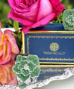 TRISH SCULLY Napkin Rings LA FLEUR VERTE SET OF 2