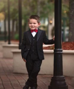 TRISH SCULLY BOYS SAVILLE ROW BLACK TUXEDO 3PC. SET