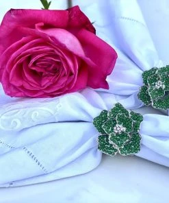 TRISH SCULLY Napkin Rings LA FLEUR VERTE SET OF 2