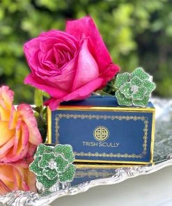 TRISH SCULLY Napkin Rings LA FLEUR VERTE SET OF 2