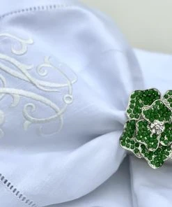 TRISH SCULLY Napkin Rings LA FLEUR VERTE SET OF 2