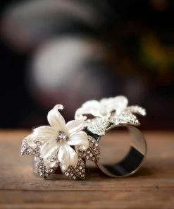TRISH SCULLY Mother's Day Gift Guide FLEUR BLANCHE NAPKIN RING SET OF 2 13 TRISH SCULLY Mother's Day Gift Guide FLEUR BLANCHE NAPKIN RING SET OF 2