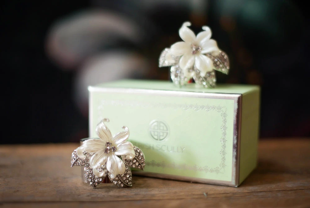 TRISH SCULLY Mother's Day Gift Guide FLEUR BLANCHE NAPKIN RING SET OF 2 4 TRISH SCULLY Mother's Day Gift Guide FLEUR BLANCHE NAPKIN RING SET OF 2