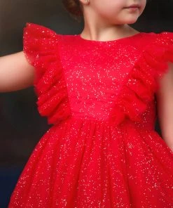 TRISH SCULLY GIRLS MILLY DRESS SPARKLE CRIMSON 6 TRISH SCULLY GIRLS MILLY DRESS SPARKLE CRIMSON