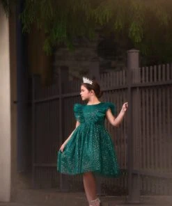 TRISH SCULLY MILLY DRESS EMERALD SPARKLE