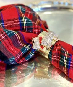 TRISH SCULLY HOME SCOTTIE DOG NAPKIN RING SET OF 2