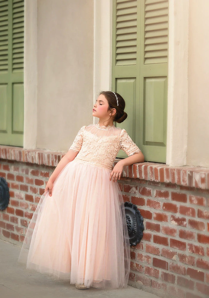 TRISH SCULLY HOME GIRLS HARMONY GOWN PEACHY PINK 3 TRISH SCULLY HOME GIRLS HARMONY GOWN PEACHY PINK