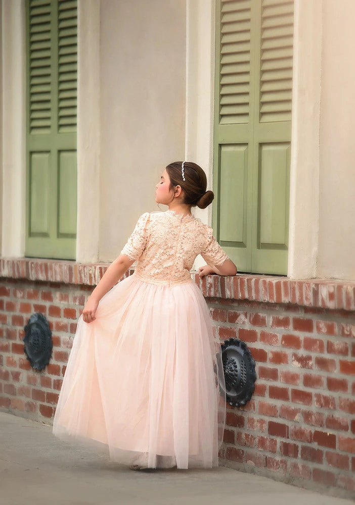 TRISH SCULLY HOME GIRLS HARMONY GOWN PEACHY PINK 5 TRISH SCULLY HOME GIRLS HARMONY GOWN PEACHY PINK