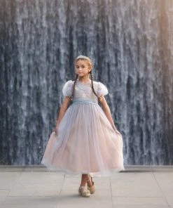 TRISH SCULLY HOME JACQUELINE GOWN SILVER GIRLS