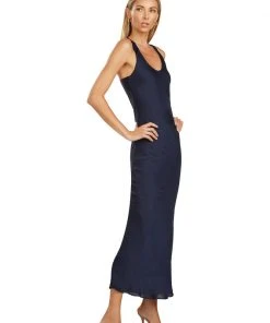 TRISH SCULLY HOME GISELE MAXI DRESS NAVY