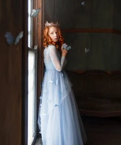 TRISH SCULLY HOME MARIPOSA GOWN BLUE