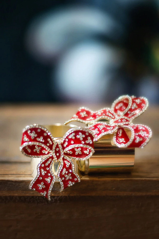 TRISH SCULLY HOME CRIMSON BOW SET OF 2 3 TRISH SCULLY HOME CRIMSON BOW SET OF 2