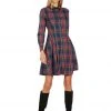 TRISH SCULLY HOME TRACY EMBROIDERED COLLAR TARTAN DRESS
