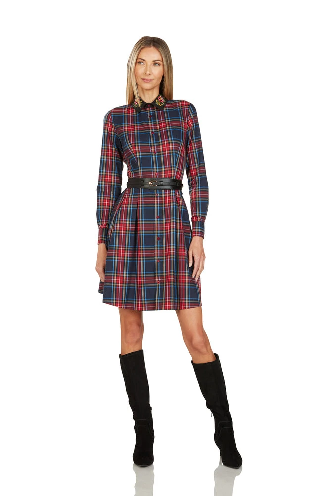 TRISH SCULLY HOME TRACY EMBROIDERED COLLAR TARTAN DRESS 5 TRISH SCULLY HOME TRACY EMBROIDERED COLLAR TARTAN DRESS