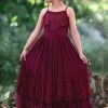 TRISH SCULLY GIRLS ALEXANDRA MAXI DRESS WINE