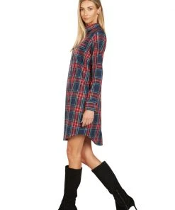 TRISH SCULLY EVE BUTTON FRONT TARTAN SHIRT DRESS Dresses