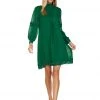 TRISH SCULLY HOME THEODORA SHIFT DRESS EMERALD GREEN