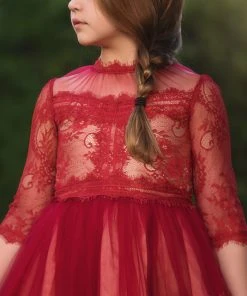 TRISH SCULLY AIMEE DRESS CRIMSON Girls 2T-6