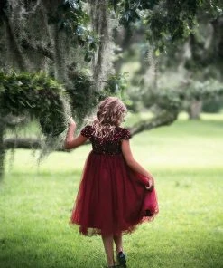 TRISH SCULLY HOME DELILAH DRESS WINE GIRLS