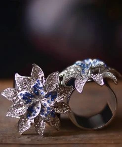 TRISH SCULLY LA FLEUR BLEUE NAPKIN RING SET OF 2 HOME