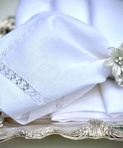 TRISH SCULLY HOME CORTONA LINEN HAND STITCHED NAPKIN SET OF 4