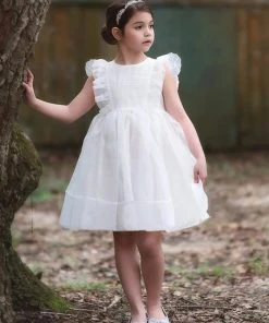 TRISH SCULLY GIRLS ALICE DRESS WHITE