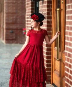 TRISH SCULLY HOME GIRLS MEGHAN GOWN CRIMSON
