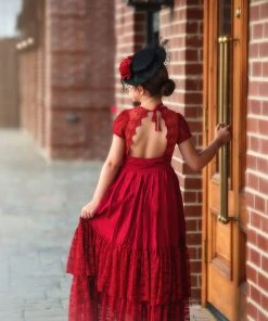 TRISH SCULLY HOME GIRLS MEGHAN GOWN CRIMSON