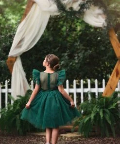 TRISH SCULLY GIRLS MILLY DRESS EMERALD