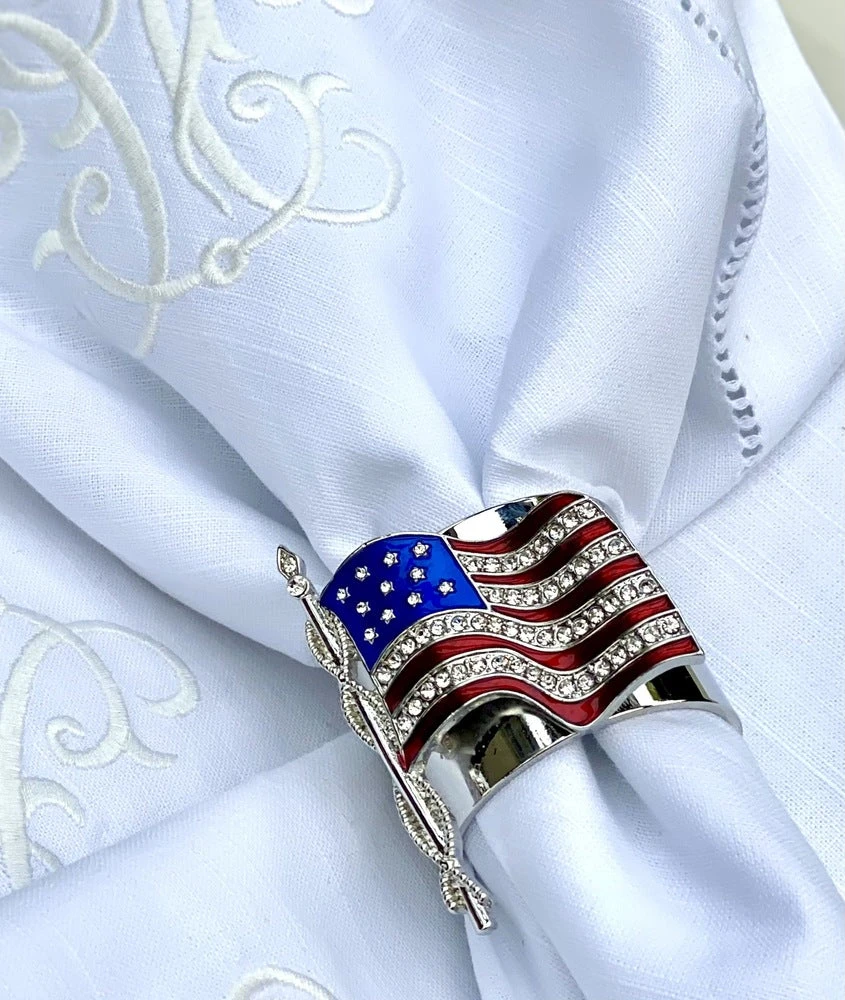 TRISH SCULLY AMERICAN FLAG NAPKIN RING SET OF 2 HOME 5 TRISH SCULLY AMERICAN FLAG NAPKIN RING SET OF 2 HOME