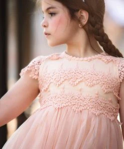 TRISH SCULLY KATRINA DRESS PEACHY PINK Flower Girl