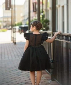 TRISH SCULLY GIRLS MILLY DRESS BLACK