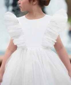 TRISH SCULLY GIRLS MILLY DRESS WHITE