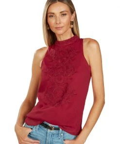 TRISH SCULLY HOME CLAIRE BLOUSE CRIMSON