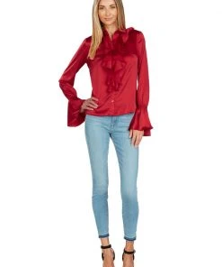 TRISH SCULLY HOME MARGOT BLOUSE CRIMSON