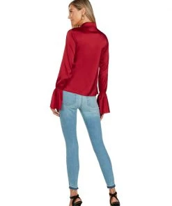 TRISH SCULLY HOME MARGOT BLOUSE CRIMSON