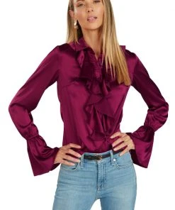 TRISH SCULLY HOME WOMEN MARGOT BLOUSE ORCHID