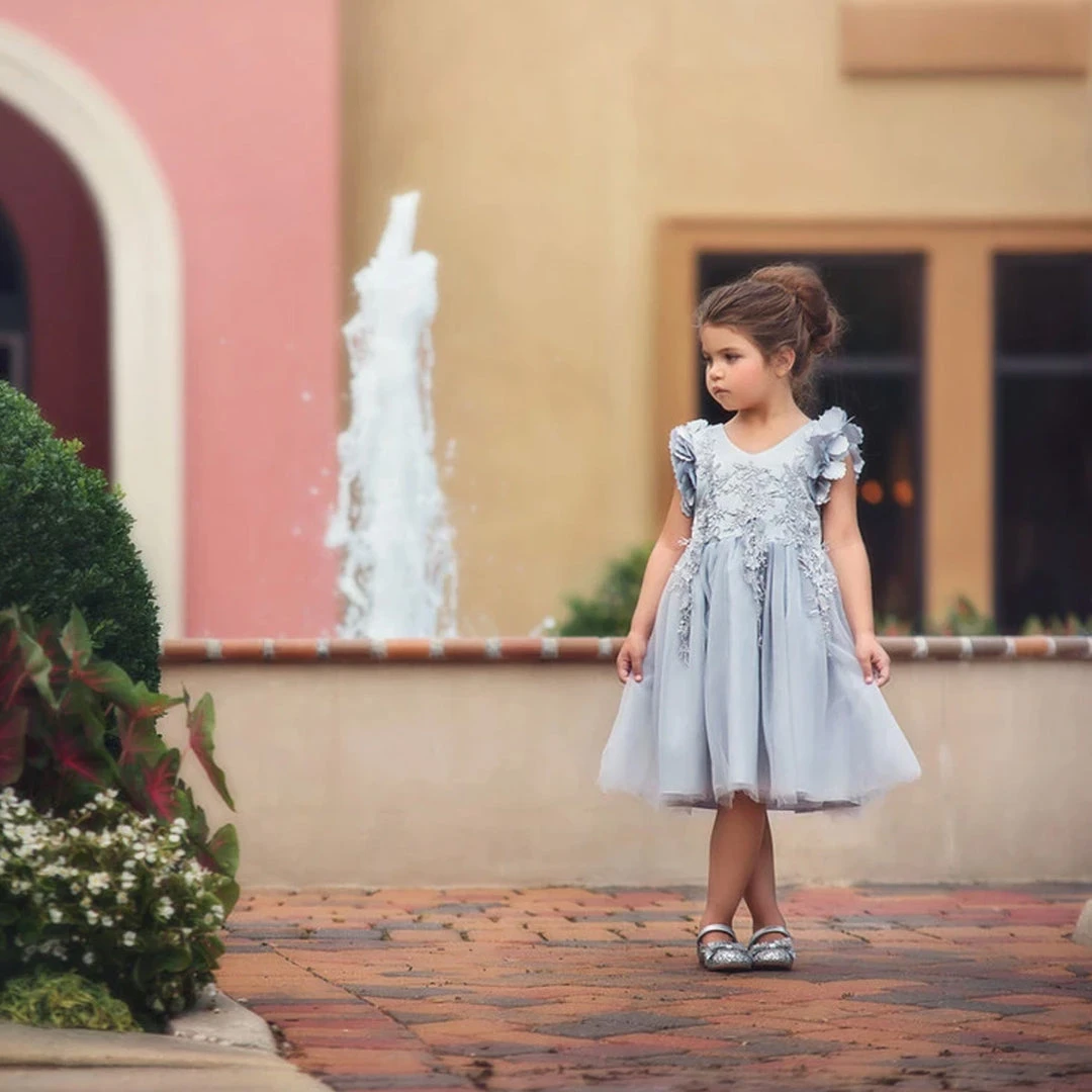 TRISH SCULLY BIANCA DRESS SILVER Baby Girls 0-24M 4 TRISH SCULLY BIANCA DRESS SILVER Baby Girls 0-24M