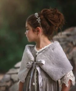 TRISH SCULLY ADELE FAUX FUR WRAP GREY SALE