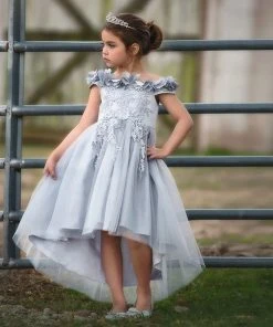 TRISH SCULLY HOME GIRLS BELLE GOWN SILVER