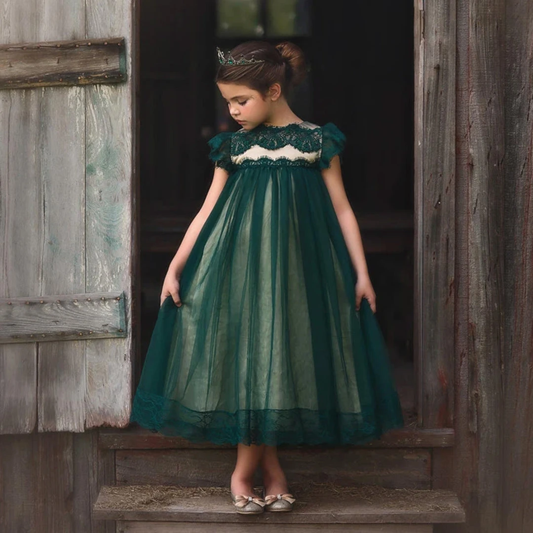 TRISH SCULLY ADRIANA DRESS EMERALD GIRLS 4 TRISH SCULLY ADRIANA DRESS EMERALD GIRLS