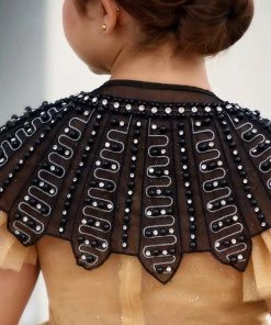 TRISH SCULLY HOME HENRIETTA JEWELED CAPE BLACK