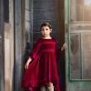 TRISH SCULLY LILY DRESS BURGUNDY VELVET GIRLS