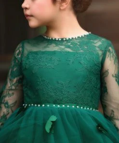 TRISH SCULLY HOME MARIPOSA GOWN EMERALD GIRLS