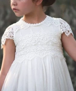 TRISH SCULLY GIRLS KATRINA DRESS WHITE