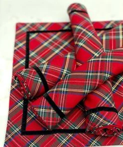 TRISH SCULLY ROYAL STEWART TARTAN PLACEMAT SET OF 4 HOME