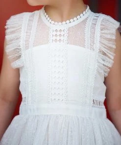 TRISH SCULLY HOME CLARISSA DRESS ANTIQUE WHITE