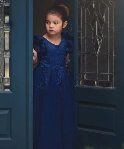 TRISH SCULLY BIANCA GOWN NAVY GIRLS 13 TRISH SCULLY BIANCA GOWN NAVY GIRLS