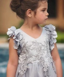 TRISH SCULLY BIANCA DRESS SILVER Baby Girls 0-24M 9 TRISH SCULLY BIANCA DRESS SILVER Baby Girls 0-24M