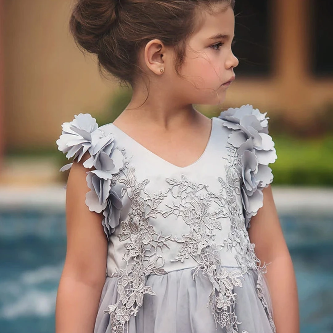 TRISH SCULLY BIANCA DRESS SILVER Baby Girls 0-24M 5 TRISH SCULLY BIANCA DRESS SILVER Baby Girls 0-24M